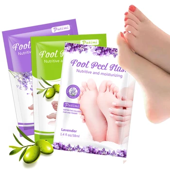 

PUTIMI 3Pair Foot Peeling Mask Remove Dead Skin Cuticles Heel Exfoliating Feet Mask for Legs Pedicure Socks Foot Mask Patches