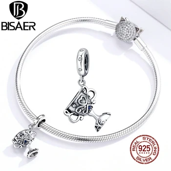 

Retro Cup Charms BISAER 925 Sterling Silver Trophy Prize Vintage Filigree Charms Beads for Bracelet Jewelry Making ECC1475