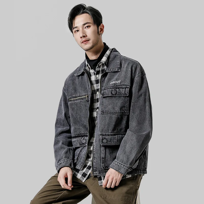 

2019 New Style Japanese-style Retro Men'S Wear Autumn And Winter Coat Loose-Fit Multi-pockets Jacket Men Jacket Casual Tops