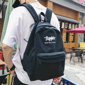 

Famous brand design Schoolbag female Korean high school students Mori canvas backpack men's simple campus men's travel backpack