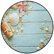 Раковина Морская звезда цветы круглый ковер Очиститель Супер мягчайший Коламбус день столовая пледы коврики водонепроницаемый коврик для двери