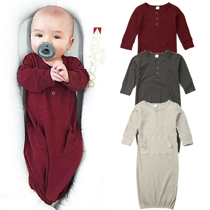 Детская одежда для постельных принадлежностей хлопковое детское Полосатое спальное одеяло для новорожденных, платье с длинным рукавом, одежда для детей от 0 до 6 месяцев