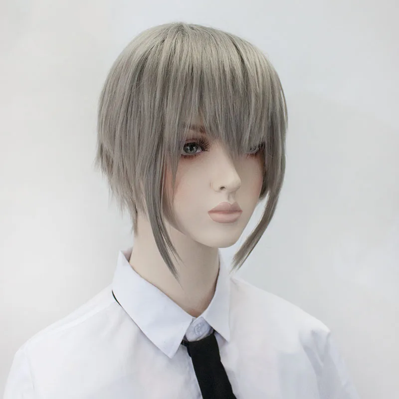 

LVHAN Souma Yuki Fruits Basket Cosplay wig Silver Long sideburns Short hair High temperature fiber