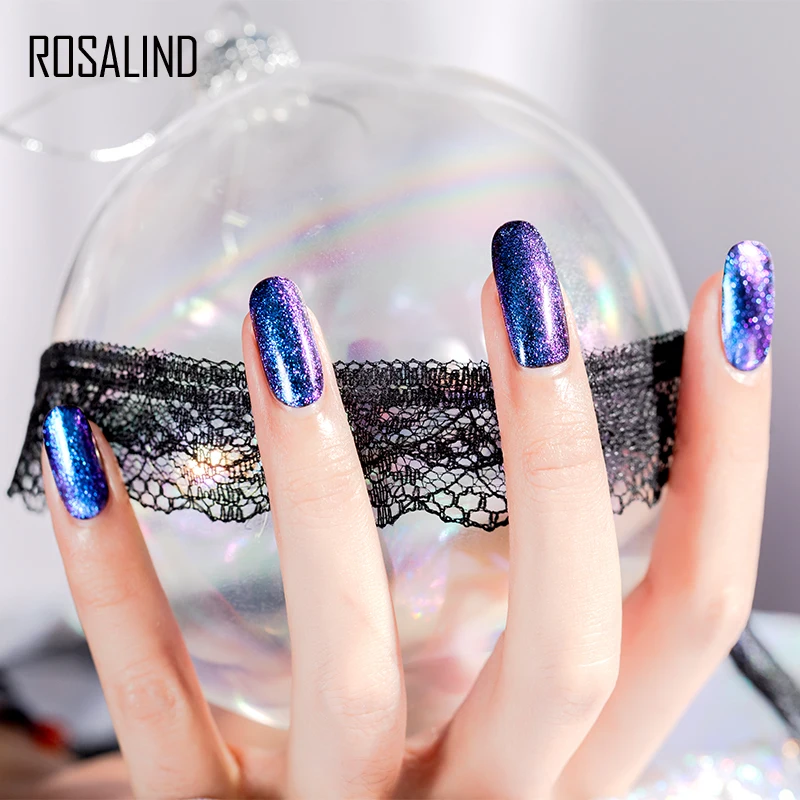 Набор гель лаков ROSALIND гибридные Лаки хамелеоны основа для маникюра УФ