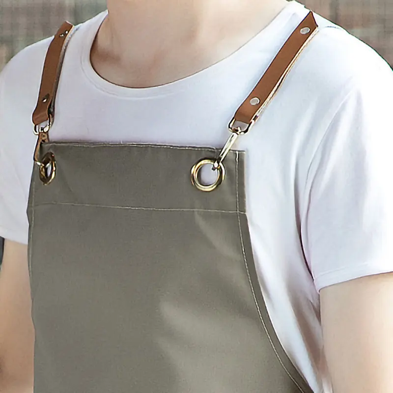 Embroidery Or Printing On Aprons For Chefs In Coffee Shops, Tea Houses And Restaurants Split Fork Strap Apron