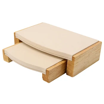 

2 Pieces /Set Wooden Bracelet Bangle Pendant Ring Display Stand with Microfiber Multifunctional Jewelry Holder Showcase White