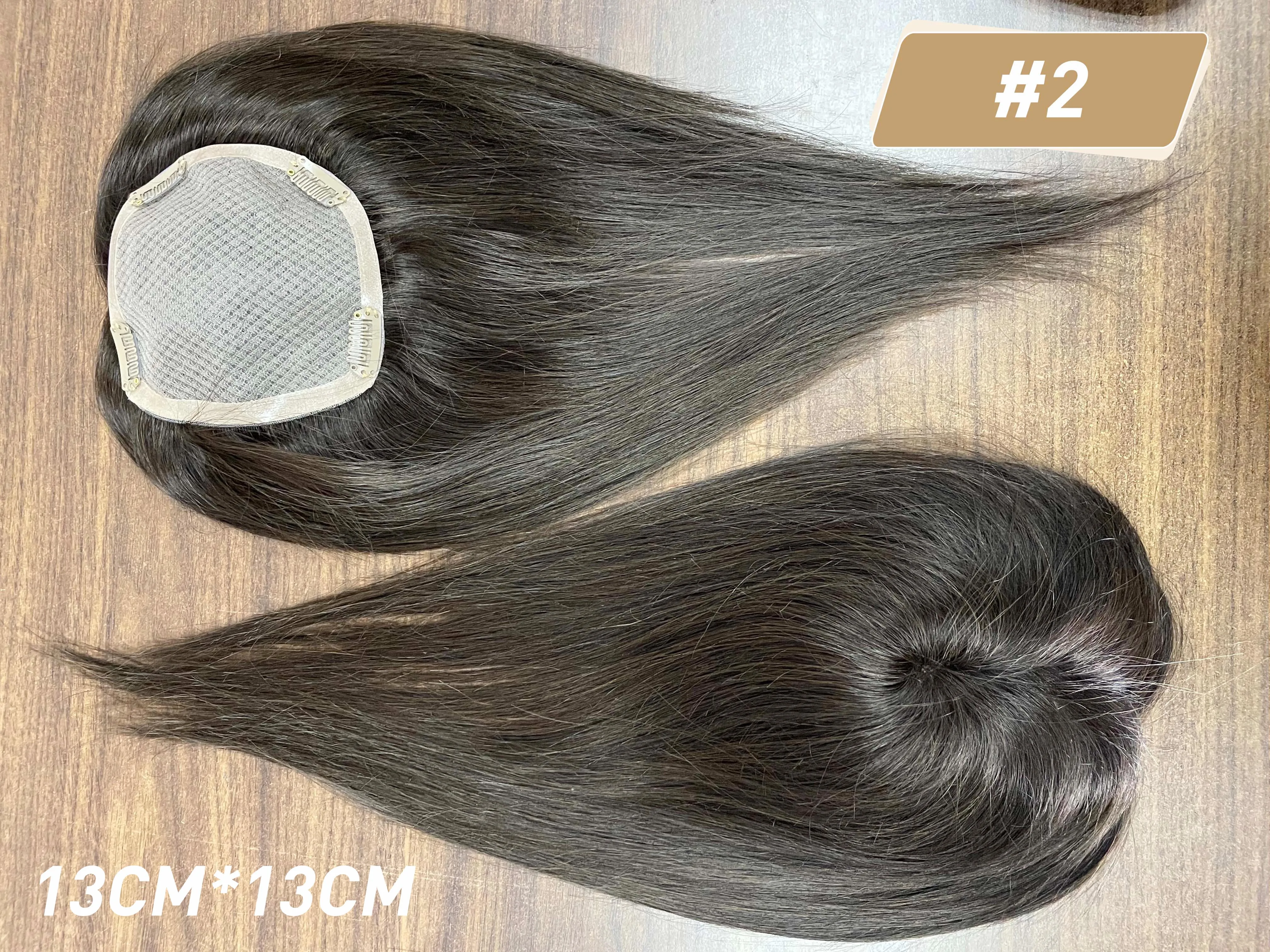 Peça com Clipes Base para a Mulher Completo Brilho Cabelo Topper Ombre 13*13cm Máquina Naturalmente Confortável 100% Coroa Respirável Mono 13 Aplique tic tac