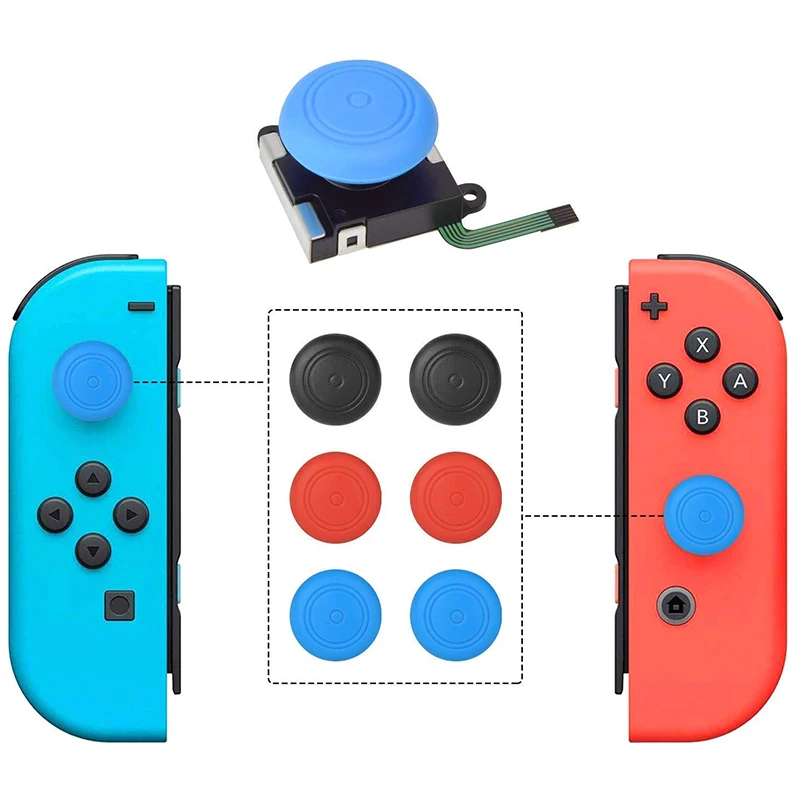 2 Pack 3D Joycon ̽ƽ ü ABLEWE Ƴα Thumb Stick    ŰƮ Nintendo Switch  Tri-Wing, Cross 