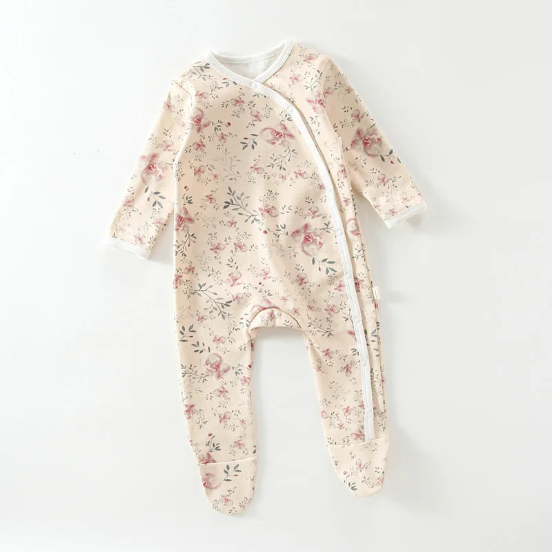 Baby Romper Footies Pyjamas For 0-12M Newborn Girl Boy Clothes Long Sleeves Buttons Baby Overalls Boy Girl Clothes Jumpsuits baby clothes