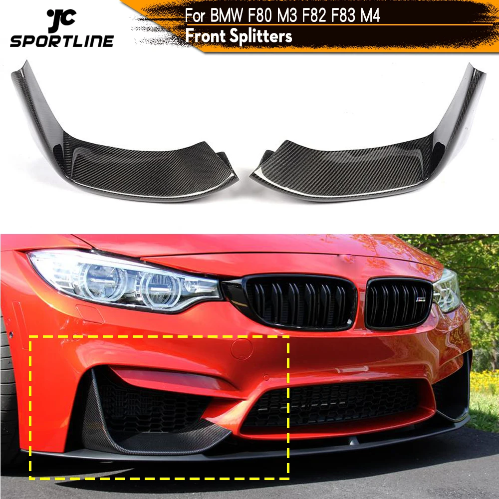 2 шт. углеродное волокно передний бампер для губ разветвители лоскут Cupwings BMW 3