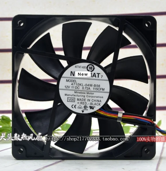 Для NMB-MAT 4710KL-04W-B56 V04 DC 12V 0.72A 120x120x25 мм Сервер вентилятор охлаждения | Электроника