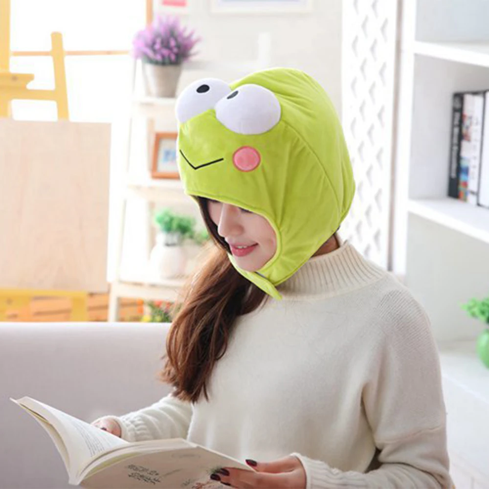 

Soft Warm Animal Cap Fog Cartoon Plush Hats Earmuffs PP Cotton Beanies For Women Adult Hat Girl Plush Toys Photograph Props