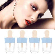 Envase vacío de tubo de brillo de labios, botella rellenable de helado dulce azul, soporte de muestra de bálsamo labial de maquillaje cosmético, 8ML, 5 uds.