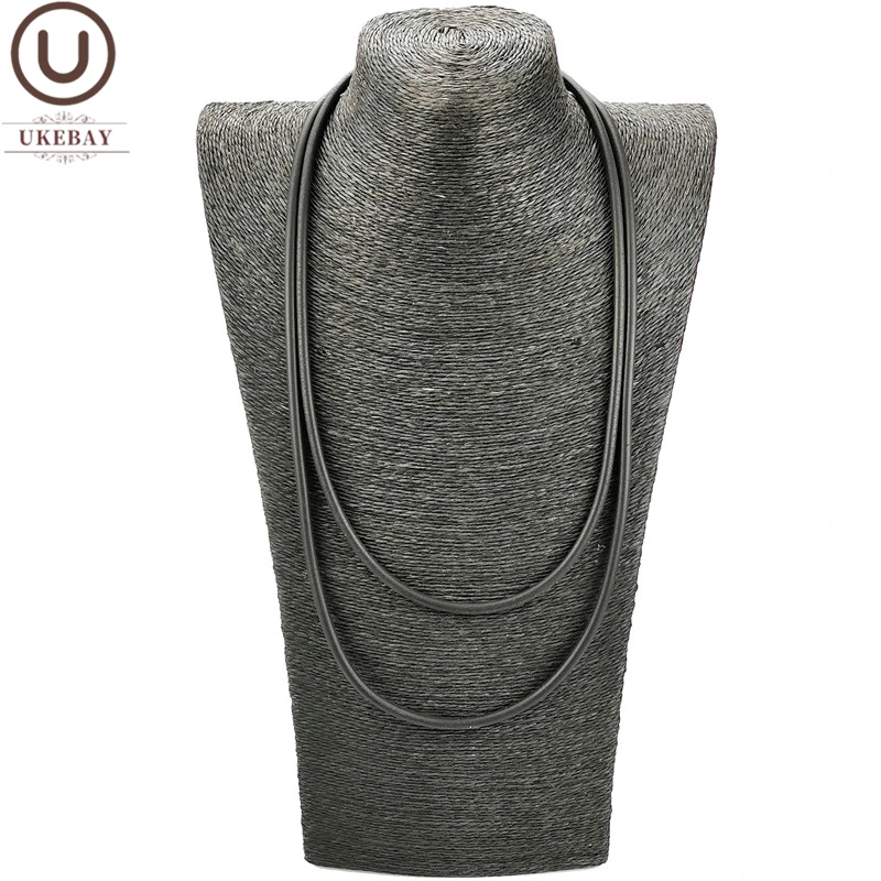 UK Simple Rubber Leather Necklaces DIY Jewelry Women Silicone Torques Black Necklace Elasticity Body Chains Sweater women jewelry