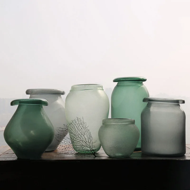 

Dull Polish Craft Ultra Large Color Vase Glass Grow in Water Flower Holder Decoration Multi-Specification Selectable