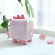 Kids Alarm Clock Cute Dinosaur Digital Alarm Clock for Kids Bedside Clock Children's Sleep Trainier Wake Up Night Light Relojes