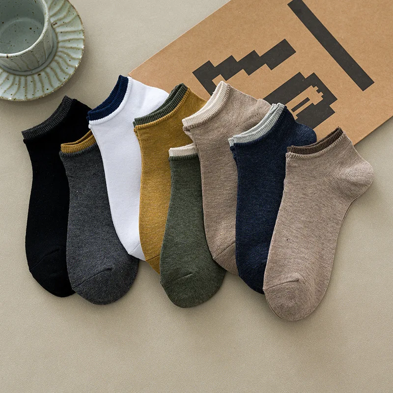

socks absorbent cotton socks thin summer with low help Han Guochun color Japanese short tube socks stealth ship socks
