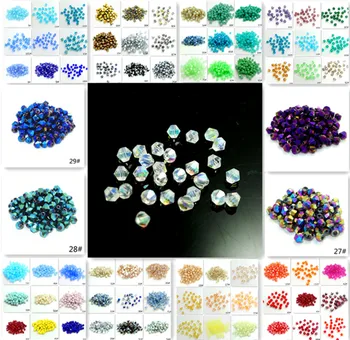 

#5301 4mm 500 piece glass crystal multi-faceted Bicone beads loose spacer beads DIY jewelry making U color selection