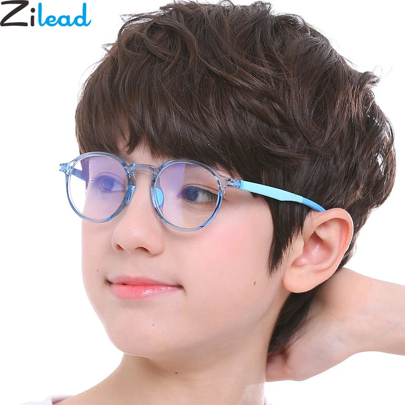 Zilead BabyTR90 силиконовый анти синий светильник очки оправа ультра детские