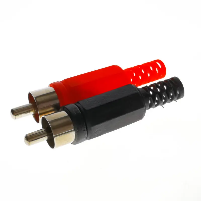10PCS Black Red Solder RCA Male Plug Audio Video Adapter Connector High Quality Drop Ship | Обустройство дома