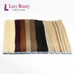 Lucybeauty лента для наращивания волос человеческие волосы Remy Прямые двухсторонние волосы на клейкой основе 12 "-22" 1,5 г/шт