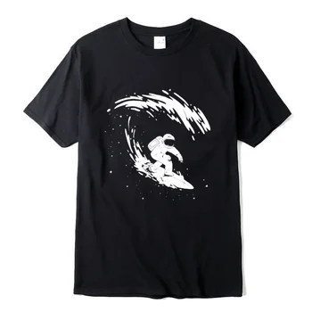 

Men tshirt 100% cotton short sleeve Fun surfing astronaut print men Tshirt casual o-neck loose t-shirt men tee shirts