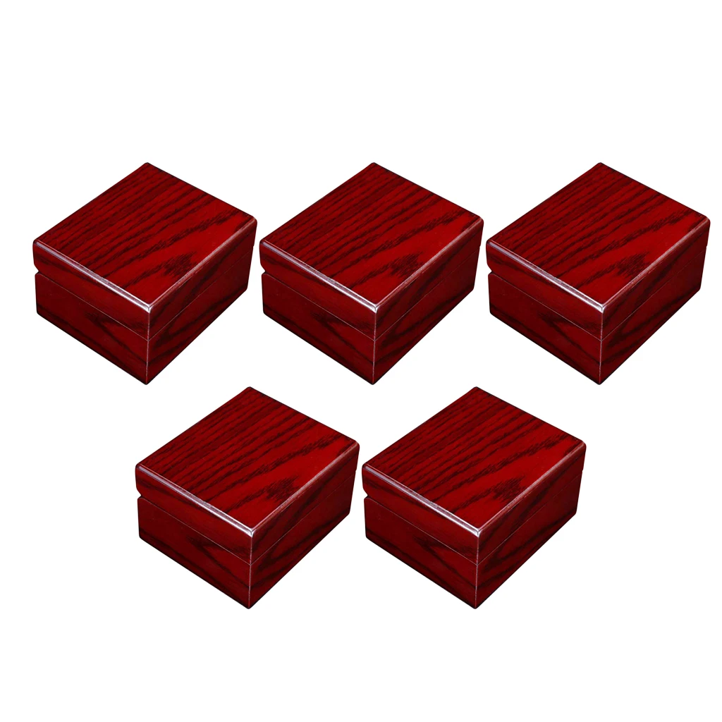 5x Wood Single Watch Box Bangle Bracelet Storage Case Retail Jewelry Display