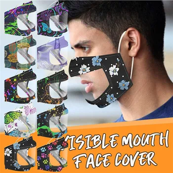 

10PC Pantalla Proteccion Facial Smile Communicator Face ma$k Clear Vinyl Visible Expression Lip Reading Mouth Face Covers