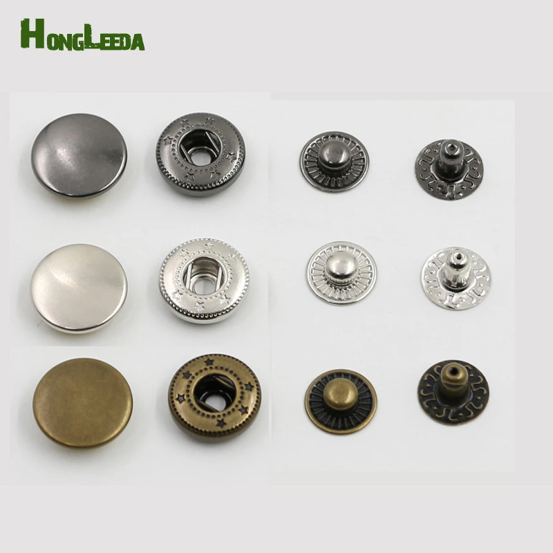 15mm 150sets Metal Snap Buttons 484 1 Four Part Brass Metal Button Spring Snap Button Silver Bronze Black Fp 003 Buttons Aliexpress