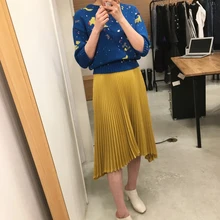 Очень красивая плиссированная юбка Осенняя маленькая леди Jupe Femme Falda Mujer Gonne'll Saia