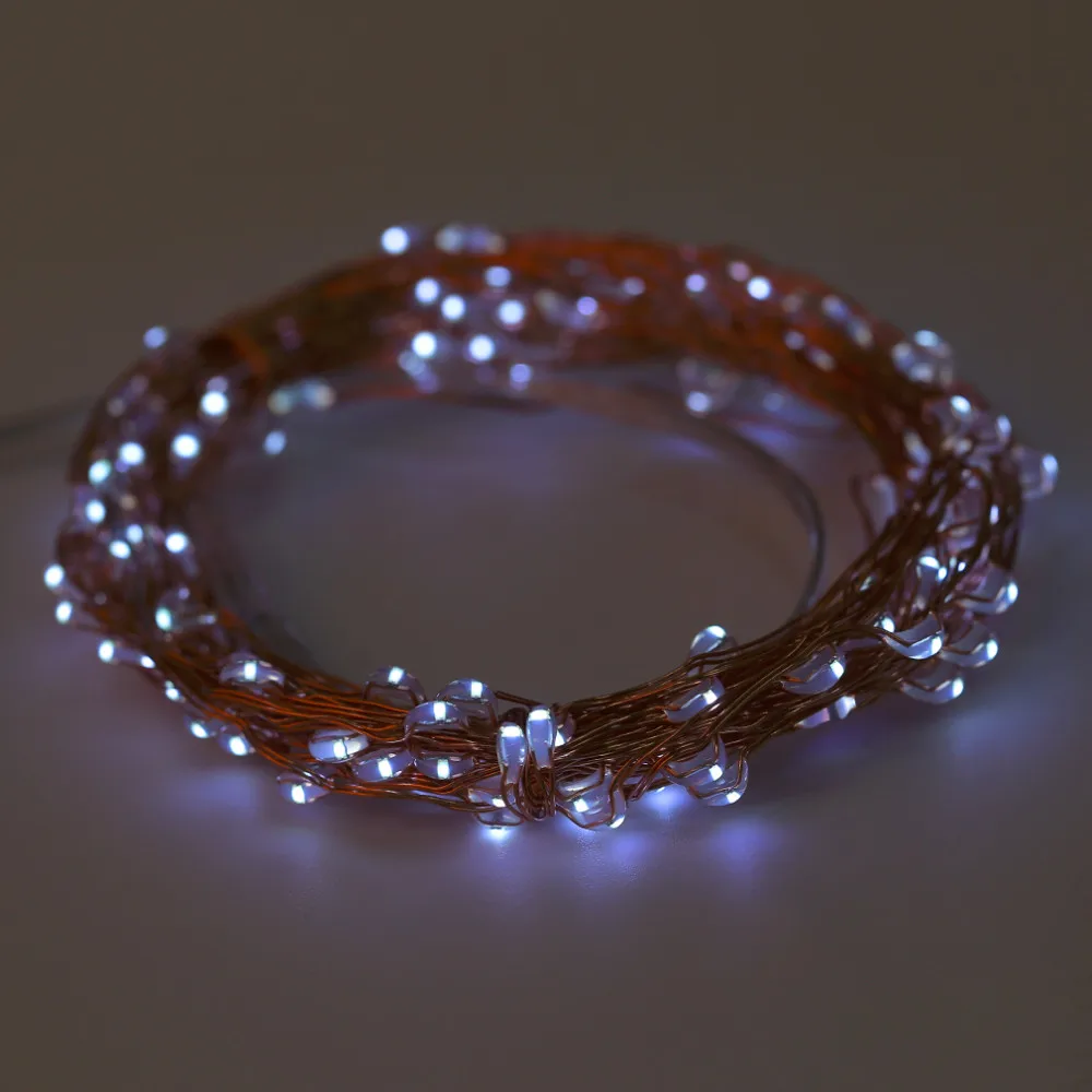 ICOCO Солнечный открытый теплый белый 6 м 120LED медный провод открытый струнный Сказочный светильник с 2 светильник ing режимы окружающей среды