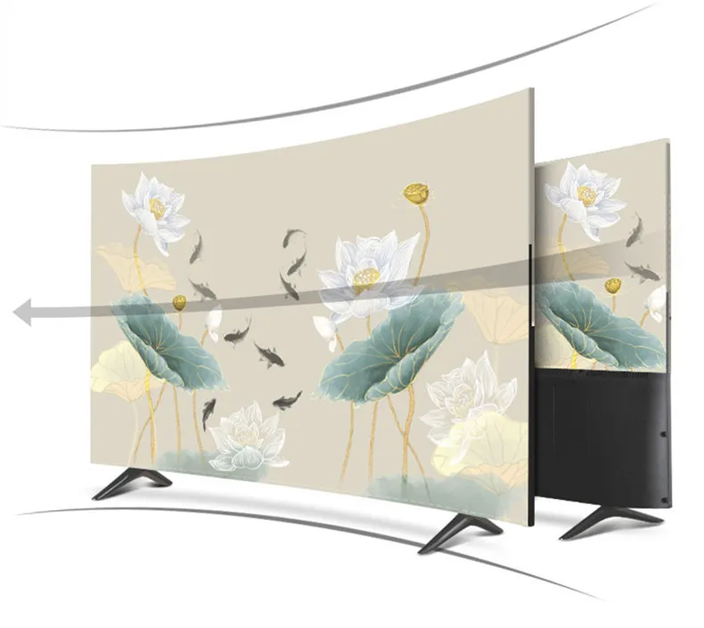 1"-80" 22 дюймов 75 дюймов экран lcd tv PC чехол декоративный капюшон занавеска пейзаж цветок лотоса водонепроницаемый