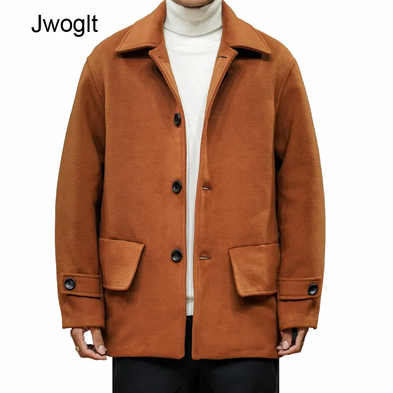 Spring Autumn New Korean Fashion Wool Coat Men Black Brown Overcoats Topcoat Mens Single Breasted Coats And Jackets 4xl 5xl Spring Autumn New Korean Fashion Wool Coat Men Black Brown Overcoats Topcoat Mens Single Breasted Coats And Jackets 4xl 5xl