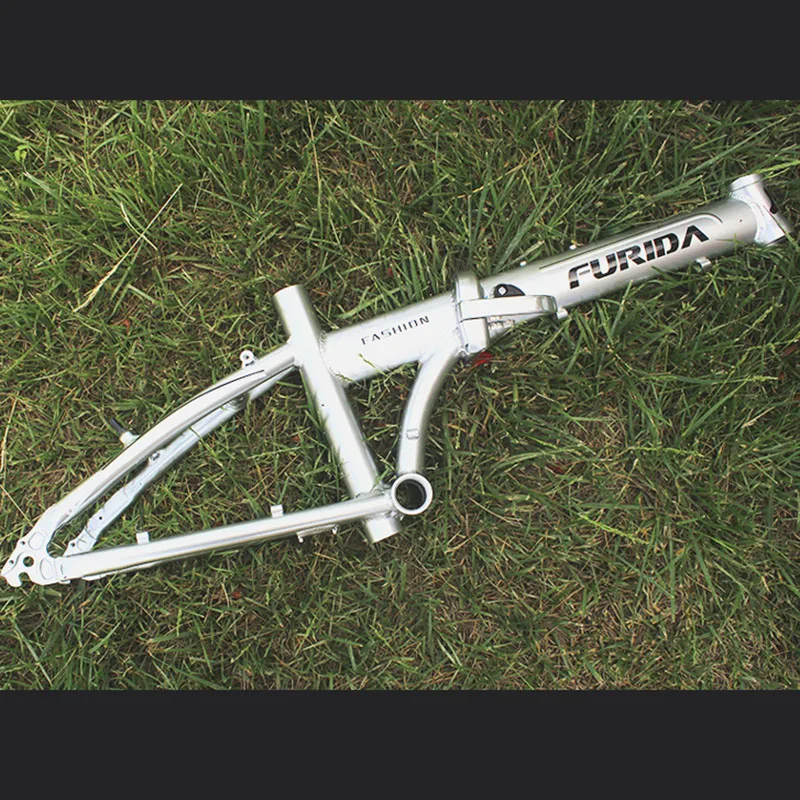 Складная велосипедная рама из алюминиевого сплава V тормоза маленькие колеса 20 дюймов складная рама велосипеда супер качество рамы - Цвет: White