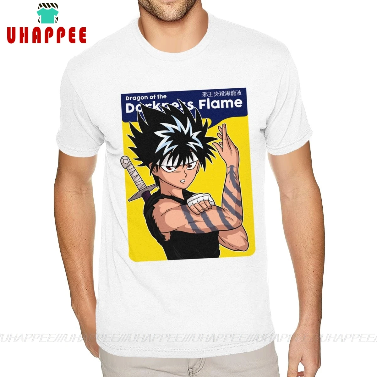 Дешевая футболка с рисунком Hiei Can Do It футболки Yu Hakusho мужские 6XL коротким рукавом