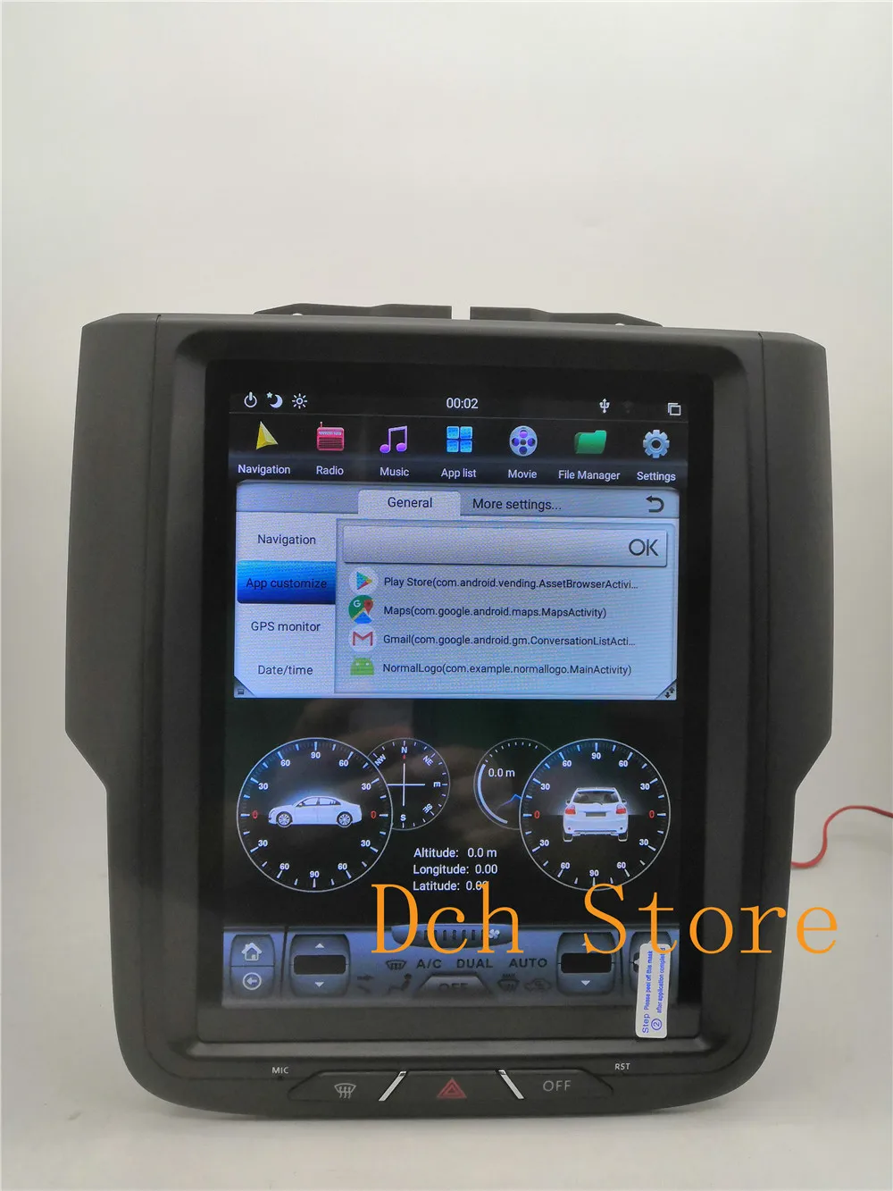 10,4 ''вертикальный автомобильный сенсорный экран в стиле Tesla стиль Android 8,1 Автомобильная dvd-навигационная система Радио авто для Dodge Ram 1500- PX6 CARPLAY ips