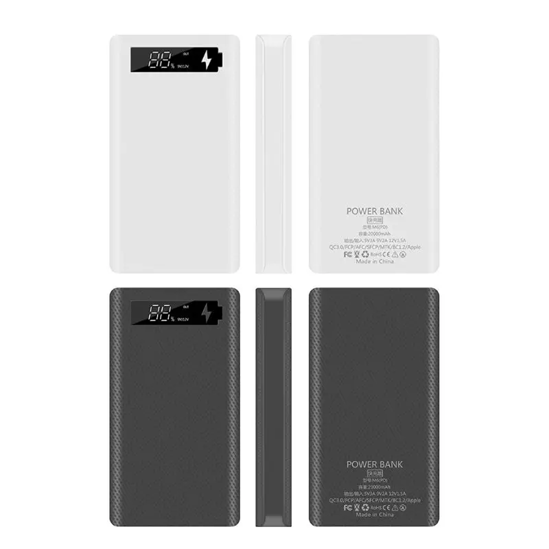QC3.0 PD ЖК дисплей DIY 6x18650 чехол для аккумулятора корпус внешнего коробка быстрой
