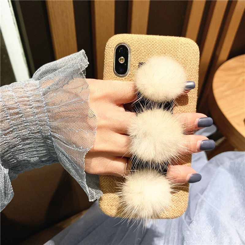 Матовый чехол для девочек с ремешком iPhone 11 pro max xs xr x мягкий пушистый держателем 7 8