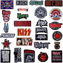 Music Rock Band Song Embroidered Iron on Patches for Clothing DIY Stripes Clothes Patchwork