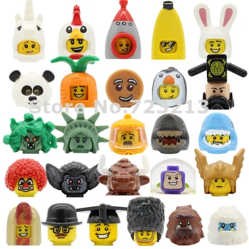 

Chicken Unicorn Panda Fun Figure Man Head Statue Of Liberty Graduate Golden Saint Medusa Gingerbread Building Blocks Toys