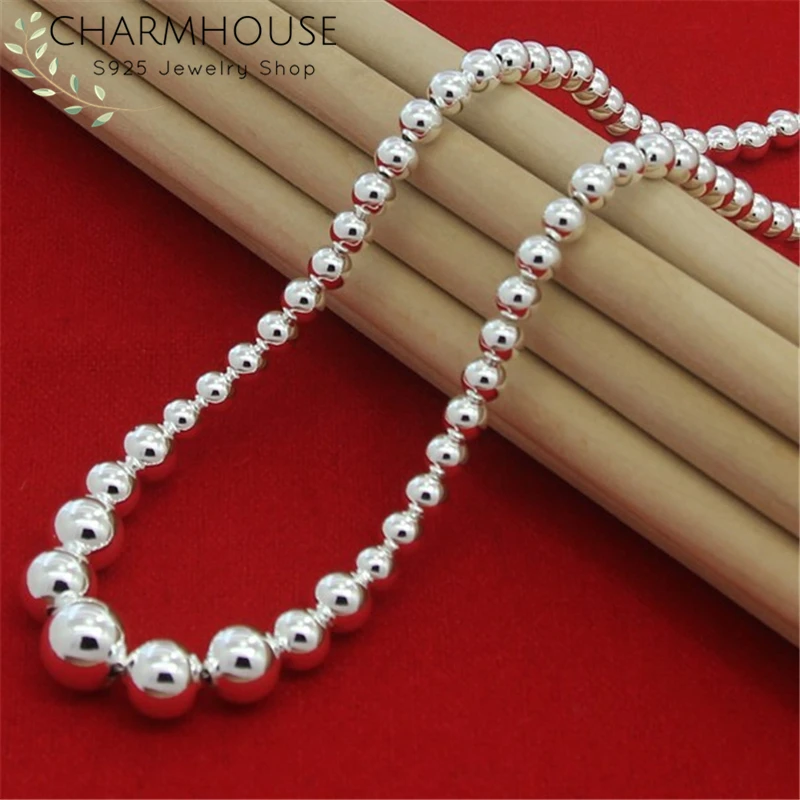 Silver 925 Necklaces For Women Buddha Bead Pendant &amp Necklace Link Chain Collier Choker Fashion Jewelry Accessories Party Gifts |
