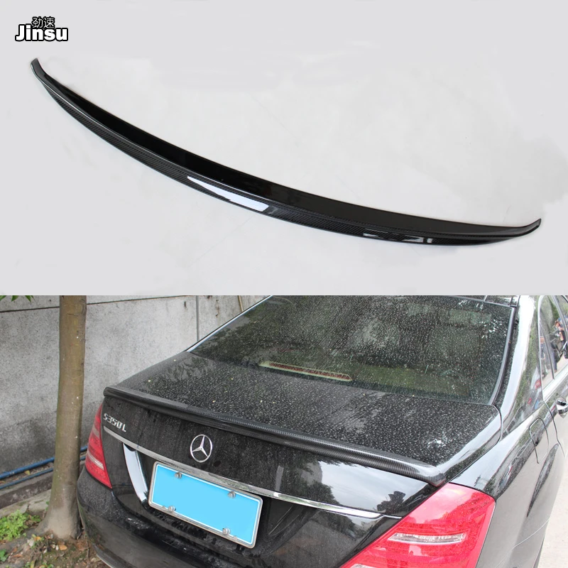 Для Benz S class sedan S300 S350 S400 S500 S600 2008-2013 AMG стильный задний багажник из углеродного волокна спойлер для губ W221 Стайлинг заднего крыла