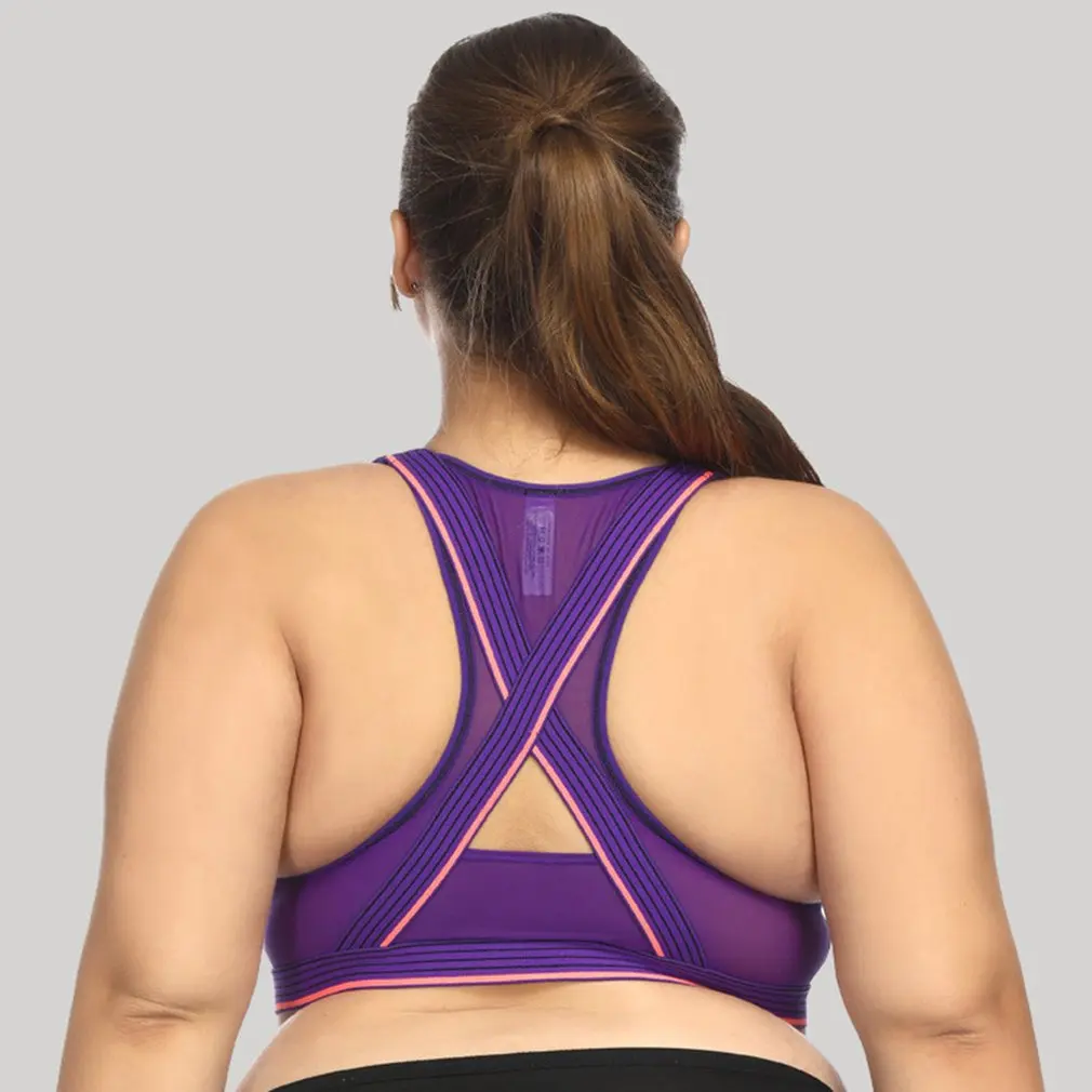 Breathable Comfortable Underwear Large size zipper sports vest bra steel ring-free Women Comfortable Underwear 08S