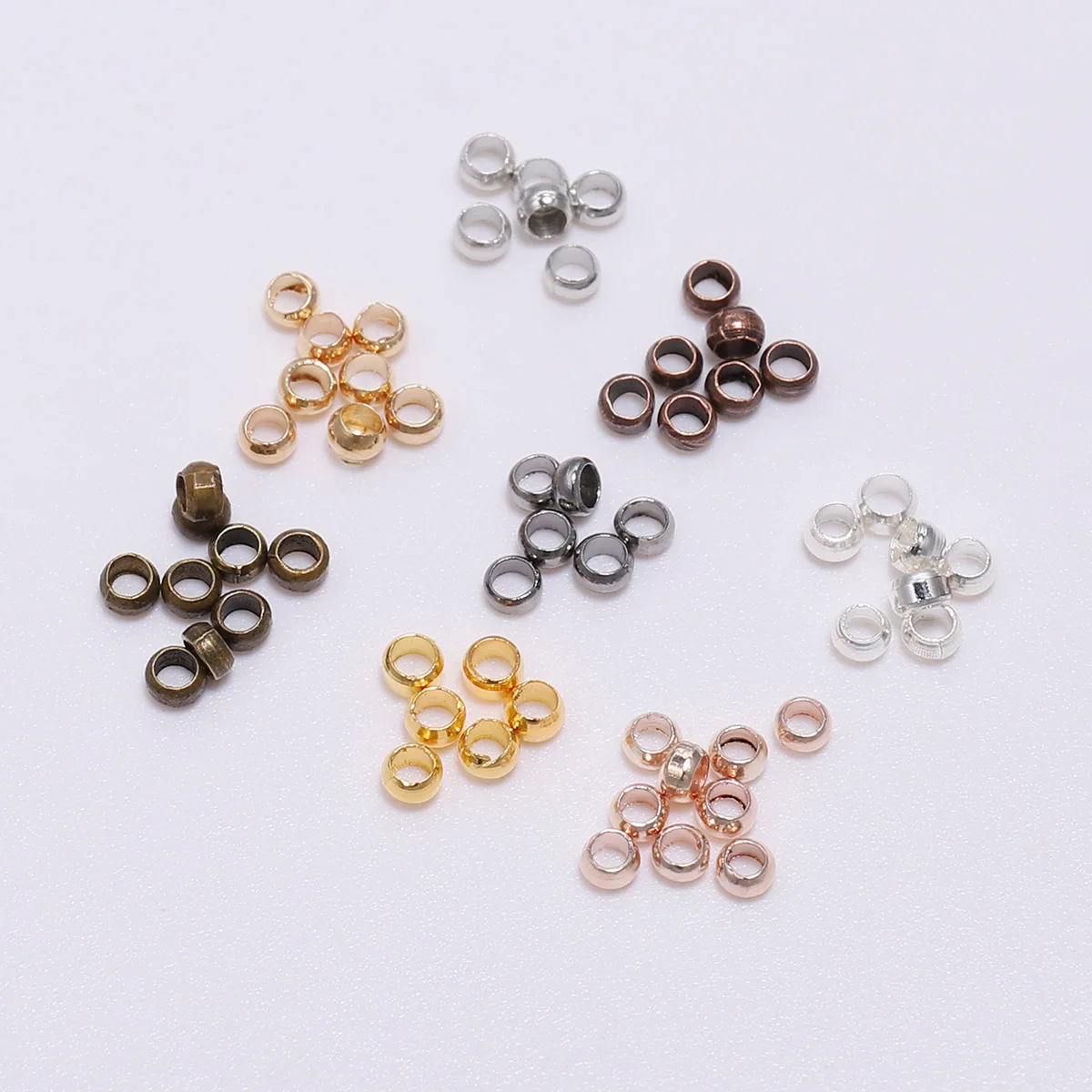 

120-500Pcs/lot 1.5-4mm Gold Ball Plunger Bead Stopper Spacer Smooth Ball Crimps Beads For Jewelry Making Findings Accessories
