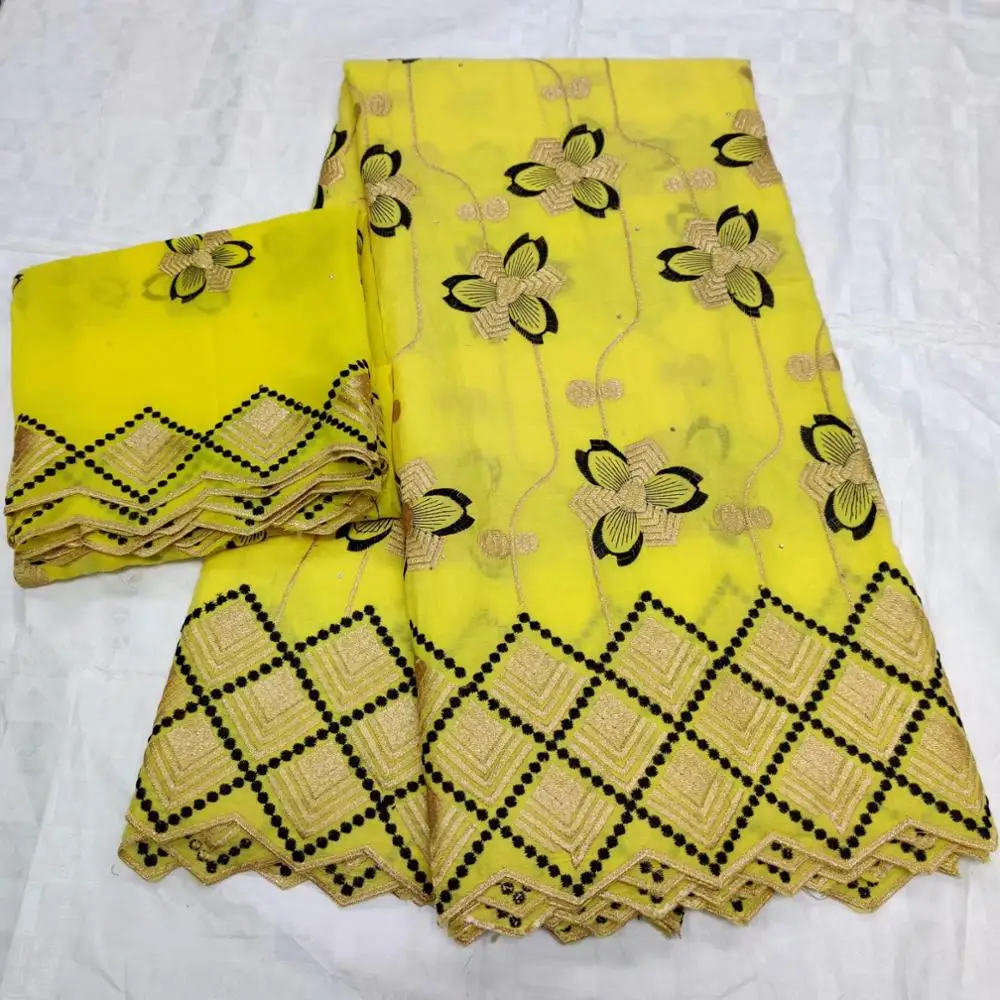 Желтая кружевная ткань последние нигерийские кружевные ткани tissu africain broderie coton швейцарская кружевная ткань Высокое качество 7yard/комплект