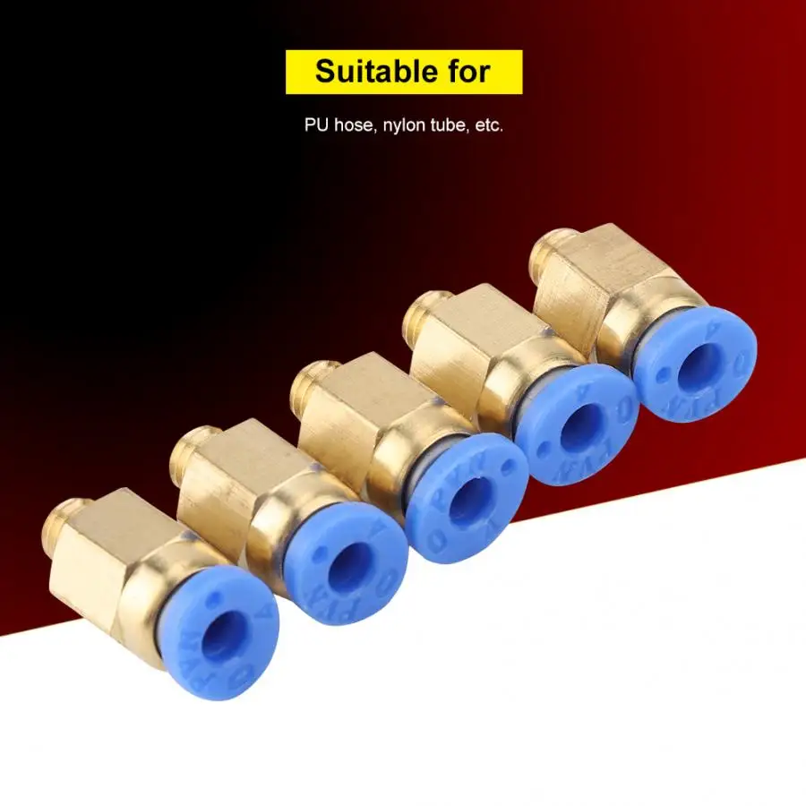 

5Pcs 3D Printer Accessories PC4-M6 Straight-through Pneumatic Joint Outer Diameter 4MM