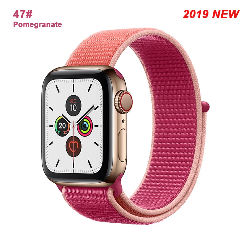 Нейлоновый ремешок для часов Apple Watch Series 4 5 3 2 1 мягкая дышащая Спортивная петля для iWatch 42 мм 44 мм 38 мм 40 мм браслет для часов - Цвет ремешка: 47