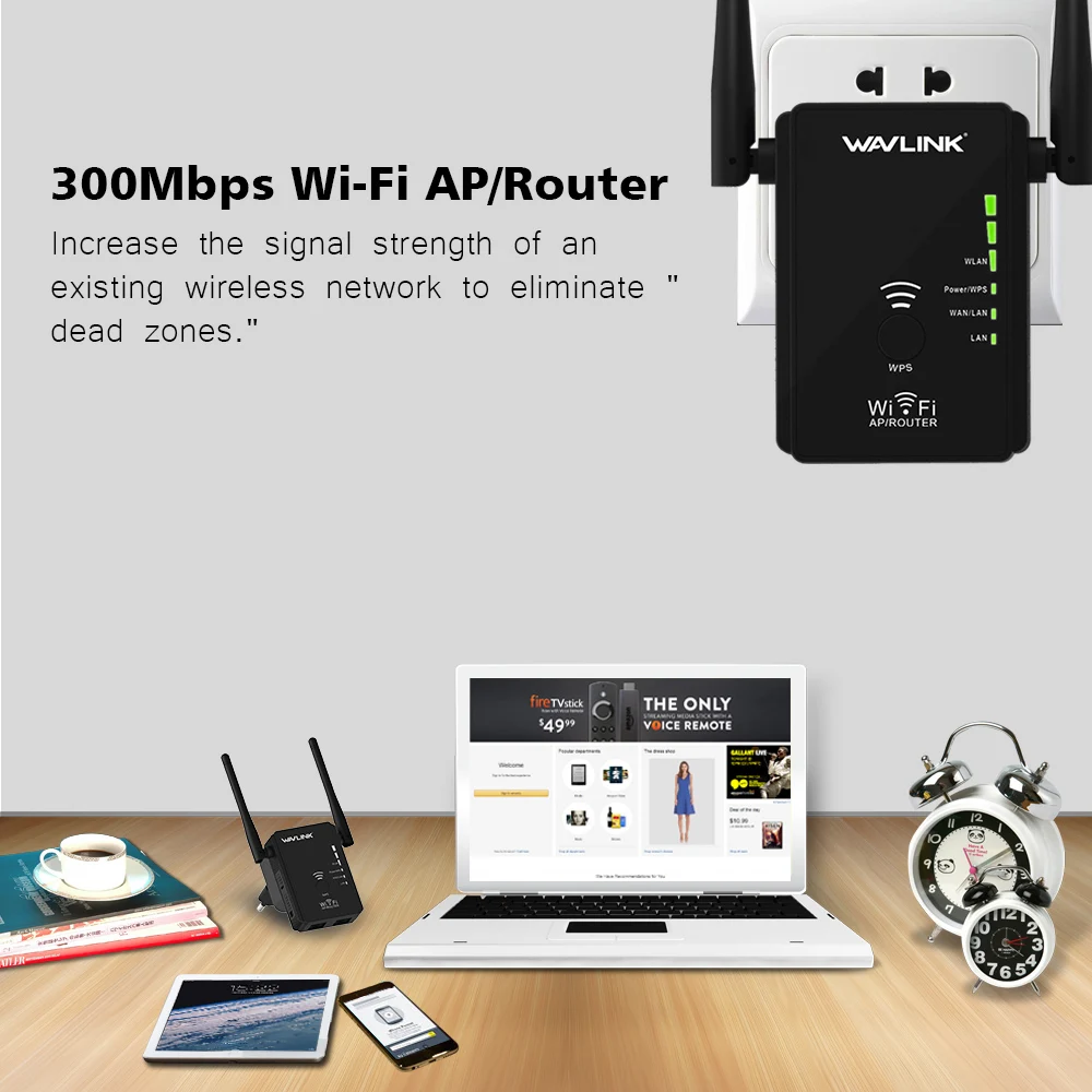 Wavlink Dual Band Wireless WiFi Repeater/2.4G&5G WiFi Extender/Router Boost WiFi Coverage Easy Installation Wall-plug WPS Button