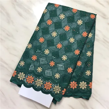 

African Bazin Riche Getzner Fabrics 2020 High Quality Nigerian French Net Lace Fabric Swiss voile Laces 5Yards/Lot