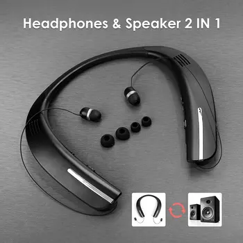

Bluetooth 5.0 Neck-Mounted Wireless Headset Sports Running Stereo Music Call Earbuds Neckband Wireless Speaker Mini Headset